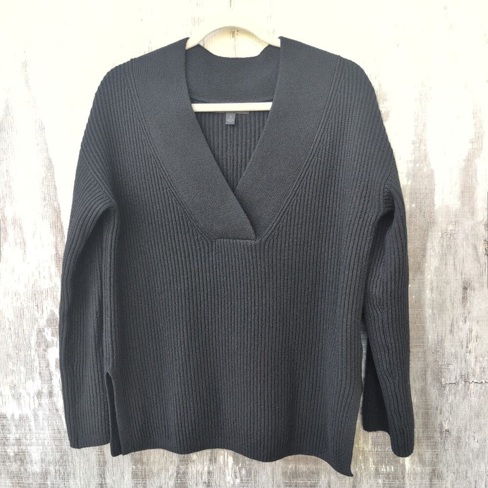 Banana Republic Italian Wool Cashmere Blend V Neck Tunic Sweater Women's Small